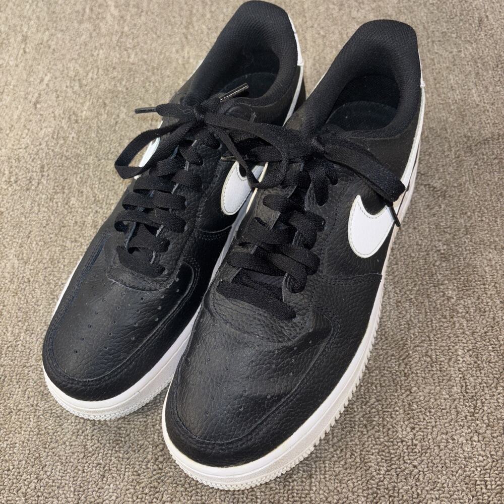 Nike Air Force 1 Low Black White GS 2023 Pebbled Size 9 Clean